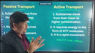 Difference between Passive transport vs active transport Part12 Class 9th  Real Guruji [upl. by Suoiradal]