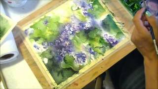 Painting Violets in Watercolour [upl. by Nivra]