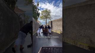 SLIDING DOWNHILL IN WICKER BASKETS  100 YEAR OLD MONTE TOBOGGAN RUN travel portugal madeira [upl. by Nosyd]