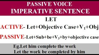 PASSIVE VOICE LET  IMPERATIVE SENTENCE  SSCBANKSI [upl. by Anassor202]