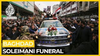 Thousands attend Soleimani and alMuhandiss funeral in Baghdad [upl. by Ruon246]