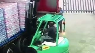 Unsecured Forklift Load Tumbles [upl. by Rehpotsihrc598]