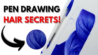 DRAW Wavy Blonde Hair LIKE A PRO with Pen [upl. by Cordle]