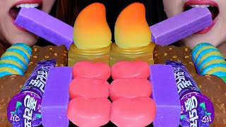 ASMR ICE CREAM PARTY PURPLE UBE MELONA ICE CREAM BARS STRAWBERRY HEART MOCHI ICE CREAM MANGO POPS [upl. by Adnilym]