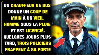 Chauffeur aide un vieil homme sous la pluie et est licencié Puis trois policiers frappent à sa [upl. by Brom]