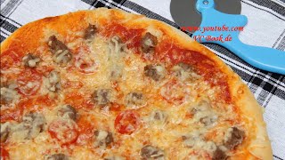 Hackfleisch Pizza  Pizza Rezept  Pizzateig [upl. by Haianeb]