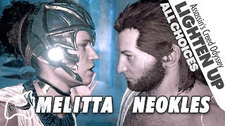 Assassins Creed Odyssey quotLighten Upquot Neokles or Melitta ALL Choices Endings [upl. by Emerick]