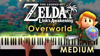 The Legend of Zelda Links Awakening  Overworld  MEDIUM PIANO [upl. by Willet]