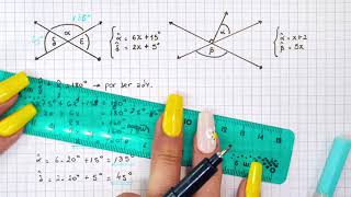 ÁNGULOS COMPLEMENTARIOS ADYACENTES Y OPUESTOS POR EL VÉRTICE  EJ3  Cómo plantear y resolver [upl. by Siletotsira]