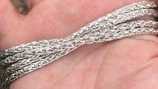 REVIEW Luke Zion 37MM Prism Cut Wheat Chain Solid 925 Silver LZJ LukeZionJewelry [upl. by Lucho424]