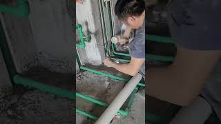 Installation process of kitchen drainage pipe [upl. by Ardnaz43]