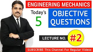 ENGINEERING MECHANICS OBJECTIVE QUESTIONS AND ANSWERS IN HINDI LECTURE 2 [upl. by Naawaj]