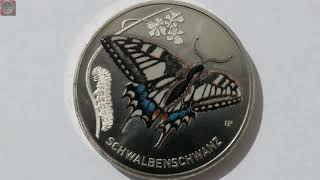 Deutschland  5 Euro Wunderwelt Insekten 2023  Schwalbenschwanz [upl. by Yaluz]