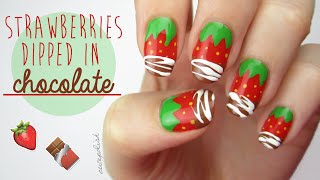 Strawberry Nails Dipped In REAL Chocolate  BIG NEWS [upl. by Benis]