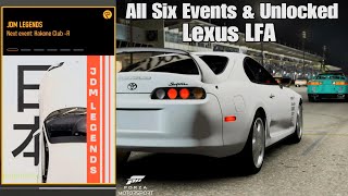 Forza Motorsport  All Events JDM Legends Builder Cup amp Unlocked Lexus LFA  Toyota Supra XSX 4K [upl. by Suivatram]