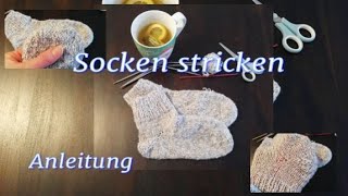 Socken mit Bumerangferse stricken Anleitung von A bis Z schau in Beschreibung ZeitPunkten [upl. by Ailec]