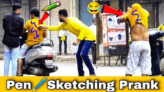 Pen Sketching Prank  Marker Sketching Prank  Prakash Peswani Prank [upl. by Aek]