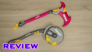 REVIEW Nerf Fortnite Melee Harvesting Tools  Rift Edge amp Axeroni [upl. by Adnim]