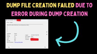 How to Fix Dump File Creation Failed Due To Error During Dump Creation in Windows 11 [upl. by Chao]