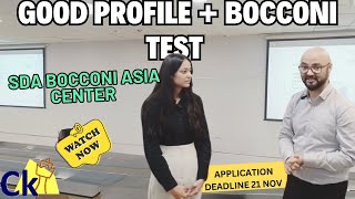 Good Profile  Bocconi Test  SDA Bocconi Asia Center What is a Good Profile Lastdate approaching [upl. by Sharpe]