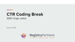 SSDI Range Codes  CTR Coding Break August 2020 [upl. by Germaine]