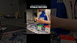 2×24×4 Relay World Record 3513 Second rubikscube shorts [upl. by Ducan]