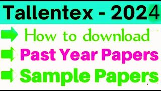 Tallentex 202425 sample paper and syllabus l how to download sample paper and syllabus of tallentex [upl. by Agan]