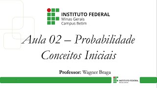 Aula 02  Probabilidade  Conceitos Iniciais [upl. by Ative]