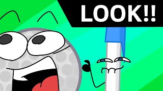 BUZZ LOOK AN ALIEN  Pen amp Golf Ball  BFDI Animation [upl. by Hanonew53]