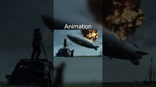 Animation vs Real Life  Hindenburg Disaster airdisasters hindenburgdisaster hindenburg [upl. by Yekram]