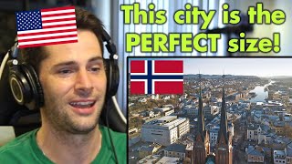 American Reacts to the BEAUTIFUL City of Skien Norway [upl. by Llewol]