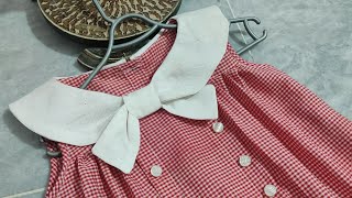 Bow shape collar frock for baby girls cutting and stitching [upl. by Gabriel]