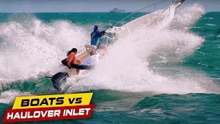 FAMILY TAKES FLIGHT AT HAULOVER   Boats vs Haulover Inlet [upl. by Duggan]