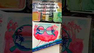 Painting Tutorial tropical sunnies in watercolor Learn to paint sketchbook inspo watercolor [upl. by Drucill]