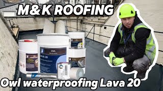 MampK ROOFING Owl waterproofing Lava 20 installation [upl. by Alrrats]