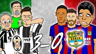 😲30 Juventus vs Barcelona😲 Champions League 2017 Quarter Final 1st Leg Parody [upl. by Jorin]