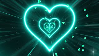 💙Cyan Neon Lights Love Heart Tunnel Background Video  Heart Background Loop Video Wallpaper 2023 [upl. by Rednas837]