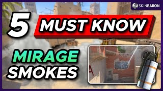 5 MUST KNOW Smokes for MIRAGE in CS2 [upl. by Sida]