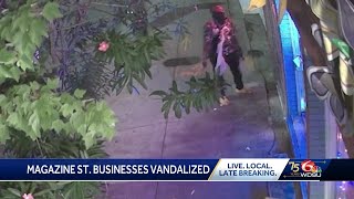 NOPD investigating vandalism on Magazine Street [upl. by Aitekram890]