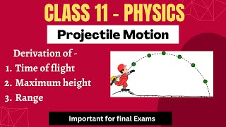 Projectile Motion I Important Derivations I Class 11 Physics [upl. by Bobseine]