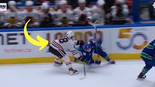 Connor Bedard FREAKING DID THIS to Quinn Hughes and the Canucks [upl. by Atiuqa]