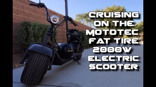 Cruising On The MotoTec 2000w Fat Tire Electric Scooter [upl. by Eenrahc]