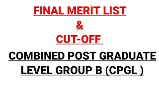 OSSC 2023  COMBINED POST GRADUATE LEVEL GROUP B SPECIALIST POST  FINAL MERIT LIST amp CUT OFF [upl. by Priscella270]