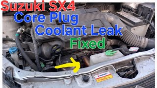 Suzuki SX4  Coolant Leak  Core Plug DIY FIXED [upl. by Ynffit105]