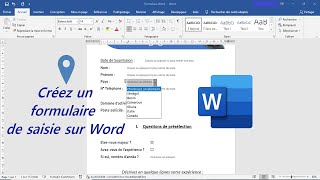 Comment créer un formulaire de saisie sur Word [upl. by Buseck294]