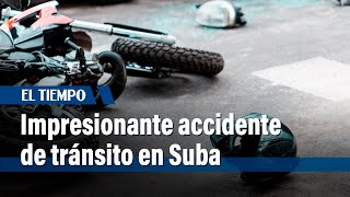 Impresionante accidente de tránsito en Suba  El Tiempo [upl. by Ymarej794]