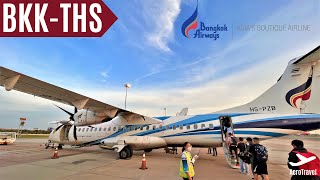 BANGKOK  SUKHOTHAI  ATR42  TRIPREPORT  BANGKOK AIRWAYS  ECONOMY CLASS ULTRA HD 4K [upl. by Oitaroh]