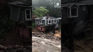 House collapses amid deadly flooding in Connecticut [upl. by Lehcim]