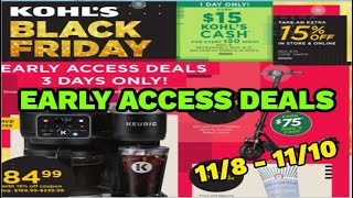 KOHLS EARLY ACCESS BLACK FRIDAY DEALS  ‼️ 3 Days 118  1110 [upl. by Hashim]