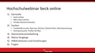 Hochschulwebinar beck online [upl. by Ecyt53]